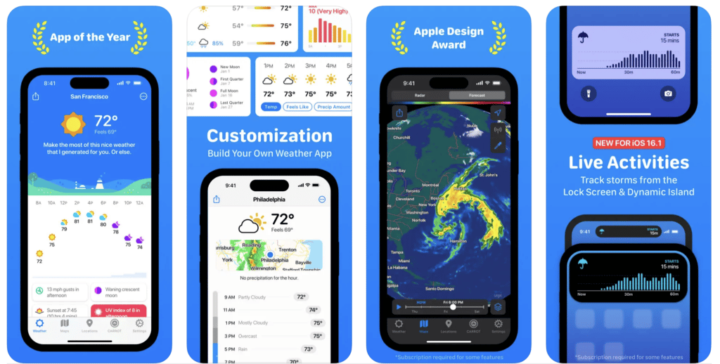 Carrot is an amazing weather app